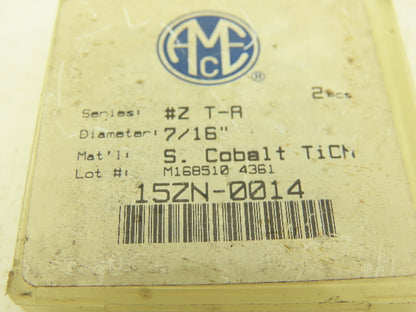 Allied Machine & Eng. 15ZN-0014 T-A Insert #Z T-A SC TICN 7/16" Lot of 2