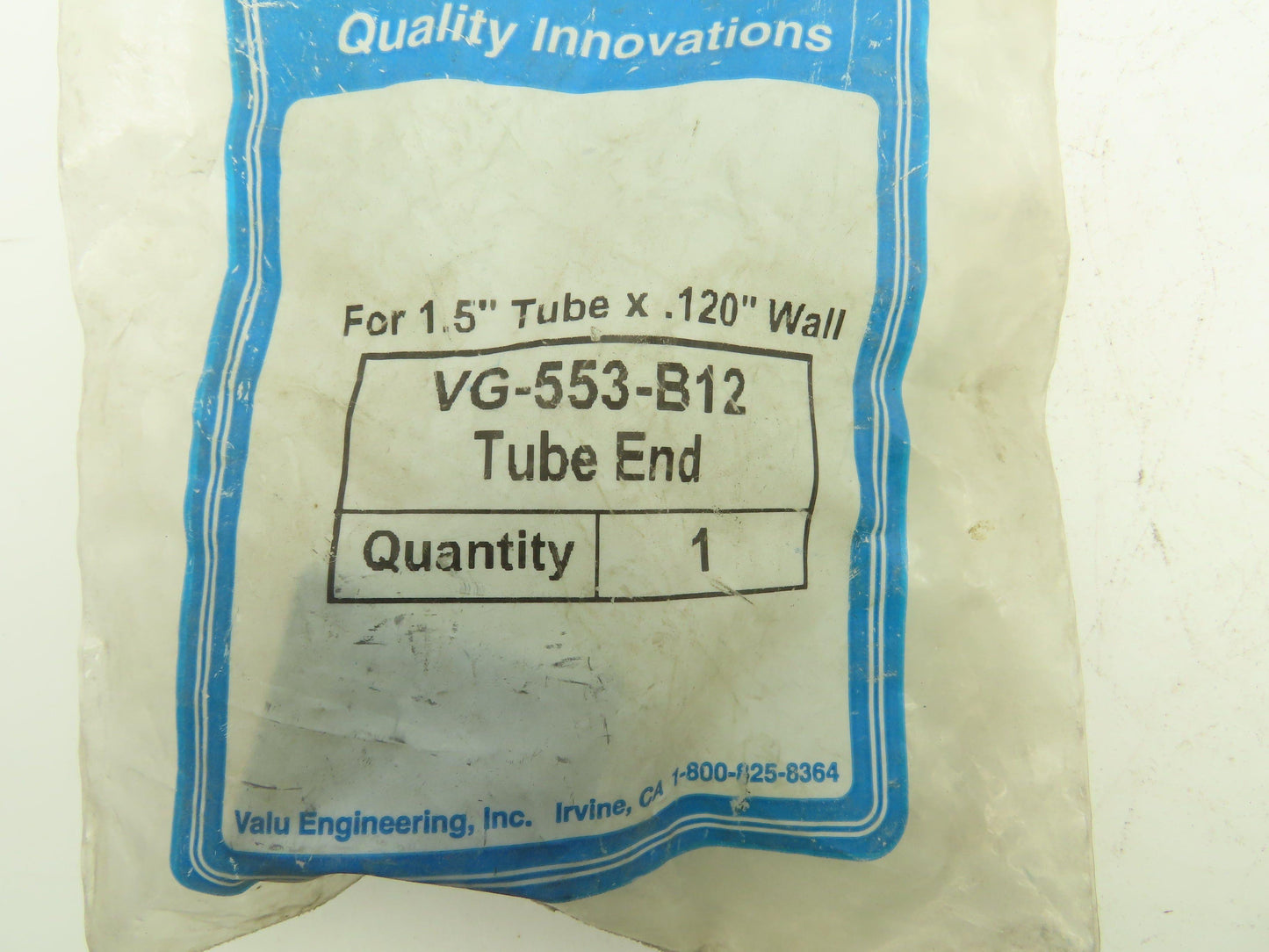 Valu Guide System Plast VG-553-B12 Threaded Tube End 1.5" Sq  Lot of 7