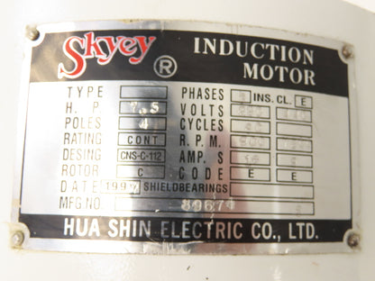 Hua Shin Electric 89674 Skyey AC Induction Motor 7.5Hp 900/7200rpm 220/440v