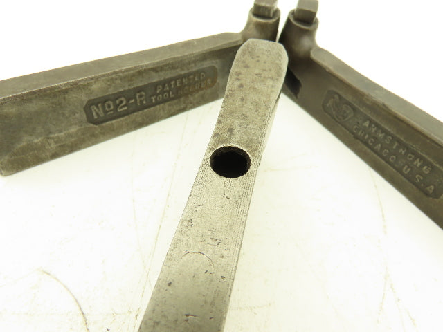 Armstrong NO. 2 Tool Holder Set Right Left And Straight For 3/8" Bits Lot of 3