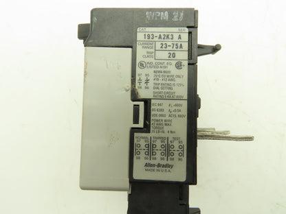 Allen Bradley 193-A2K3 Overload Relay 23-75A Class 20 NEMA B600
