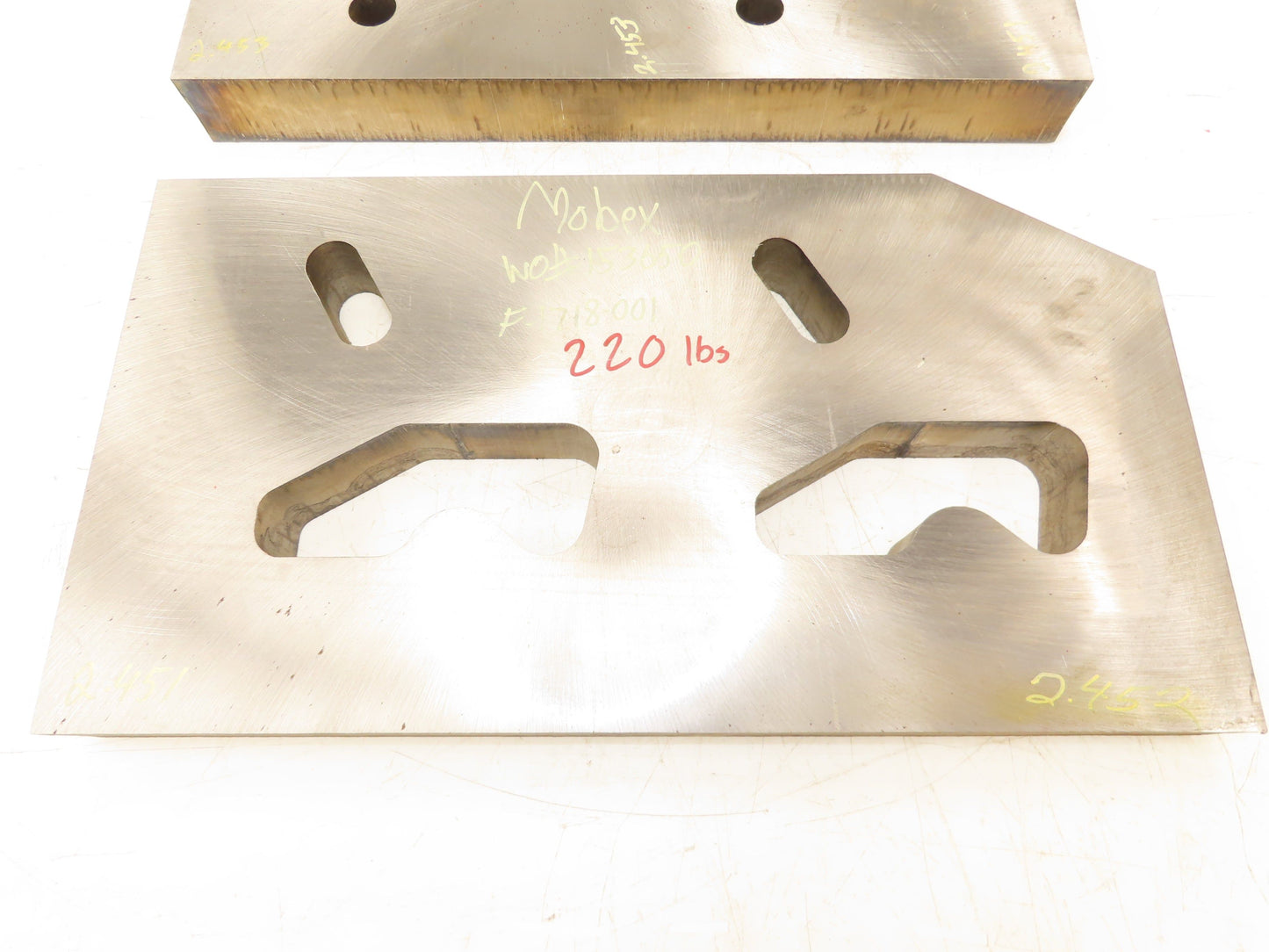 Mild Carbon Steel Flat Ground Stock 2-7/16" x 14-1/4"x 26"  Lot of 2pcs