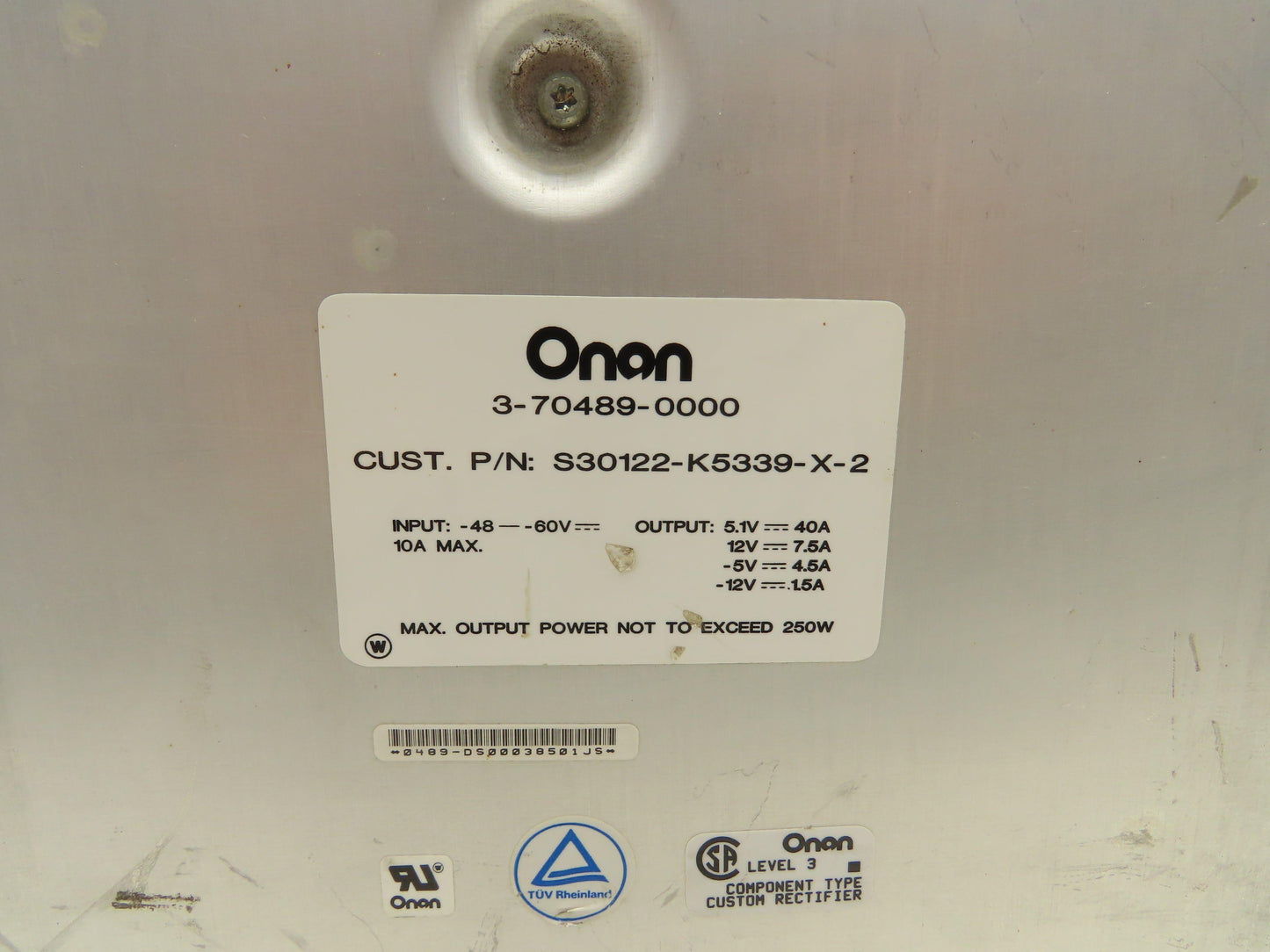 Onan 3-70489-0000 Level 3 Component Type Custom Rectifier 250W