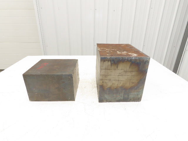 Mild Carbon Steel Flat Stock 7-5/8" x 8-1/4" x 10-1/4"  Mixed Lot of 2 Blocks