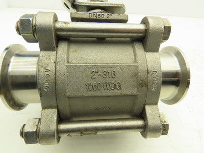 VNE EG90CC-6-2 2" 1000WOG 316 Stainless Sanitary Tri-clamp Ball Valve