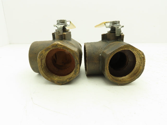 Apollo CII Conbraco 2"NPT Bronze 3-Way Ball Valve Full Port 400WOG Lot of 2