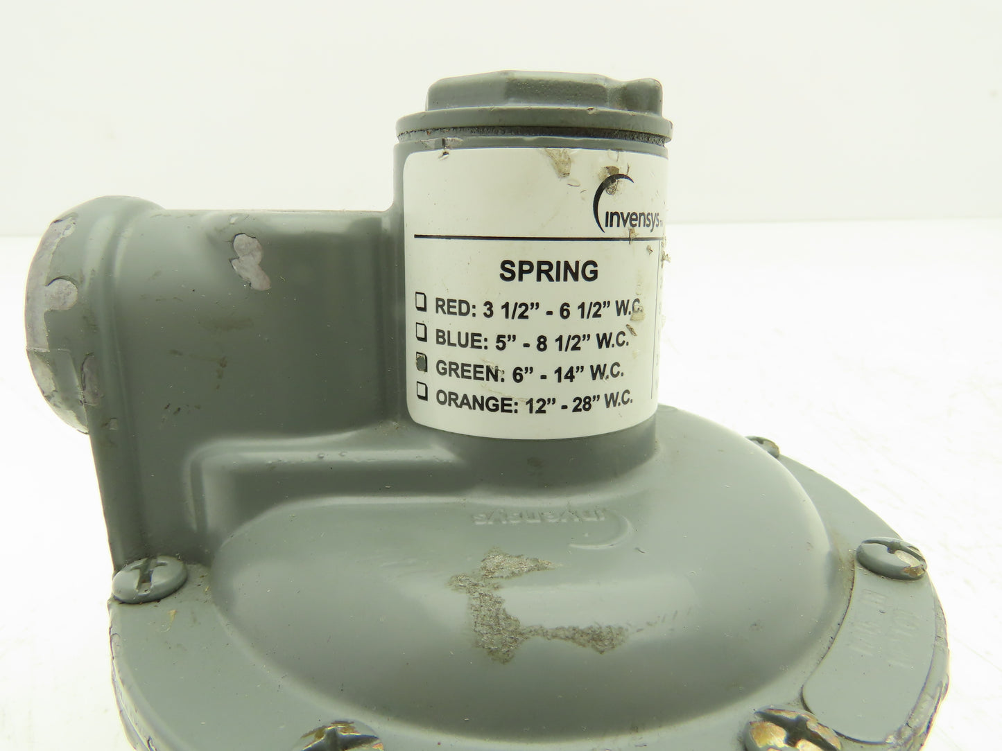 Invensys 043 Gas Service Regulator Green 6"-14" W.C. 1/8" Orifice 125psi Max