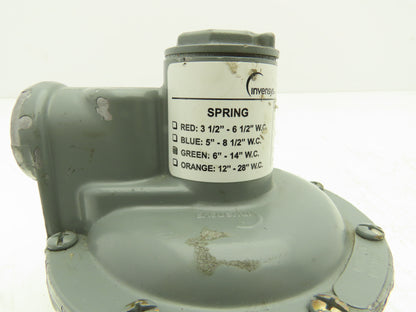 Invensys 043 Gas Service Regulator Green 6"-14" W.C. 1/8" Orifice 125psi Max