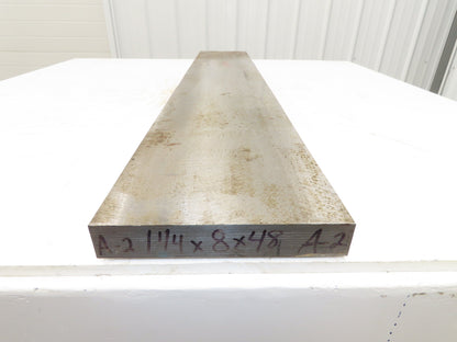 A2 Tool Steel Rectangle Bar 1-1/4" x 8"x 48" Oversize 145Lbs