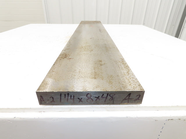 A2 Tool Steel Rectangle Bar 1-1/4" x 8"x 48" Oversize 145Lbs
