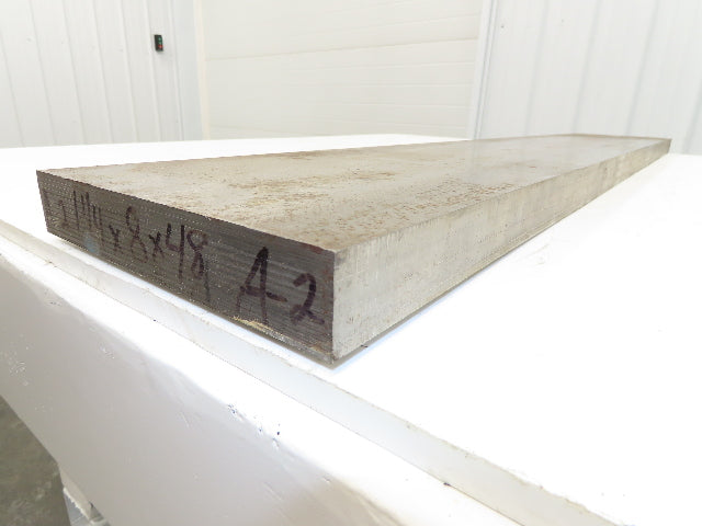 A2 Tool Steel Rectangle Bar 1-1/4" x 8"x 48" Oversize 145Lbs