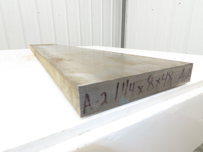 A2 Tool Steel Rectangle Bar 1-1/4" x 8"x 48" Oversize 145Lbs