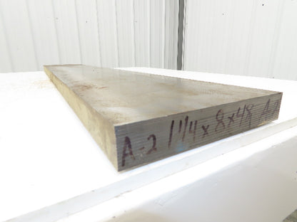 A2 Tool Steel Rectangle Bar 1-1/4" x 8"x 48" Oversize 145Lbs