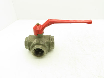 Renus N/A 2" NPT Aluminum 3-Way Ball Valve Full Port