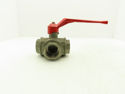 Renus N/A 2" NPT Aluminum 3-Way Ball Valve Full Port