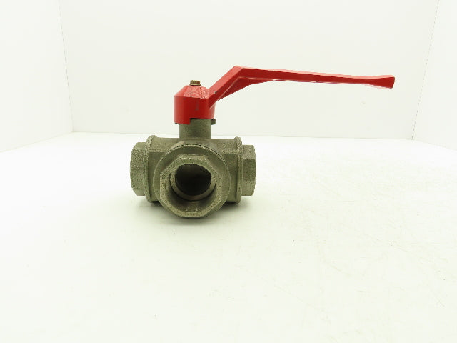 Renus N/A 2" NPT Aluminum 3-Way Ball Valve Full Port