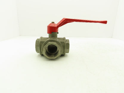 Renus N/A 2" NPT Aluminum 3-Way Ball Valve Full Port