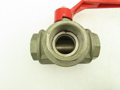 Renus N/A 2" NPT Aluminum 3-Way Ball Valve Full Port