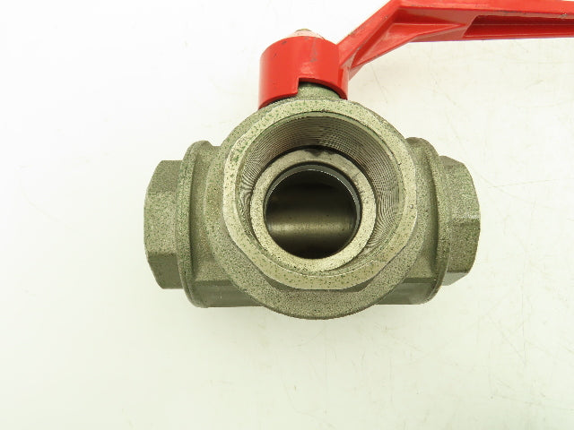 Renus N/A 2" NPT Aluminum 3-Way Ball Valve Full Port