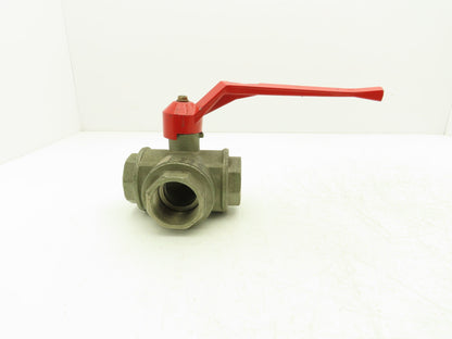 Renus N/A 2" NPT Aluminum 3-Way Ball Valve Full Port