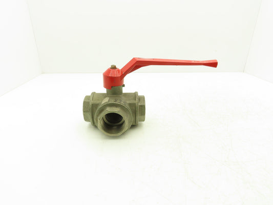 Renus N/A 2" NPT Aluminum 3-Way Ball Valve Full Port