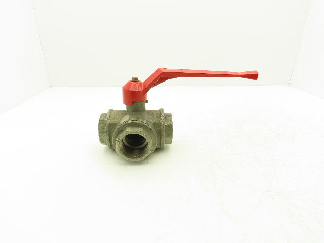 Renus N/A 2" NPT Aluminum 3-Way Ball Valve Full Port