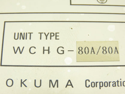 Okuma WCHG-80A/80A Spindle Motor Winding Changeover Unit 110V Coil 80A