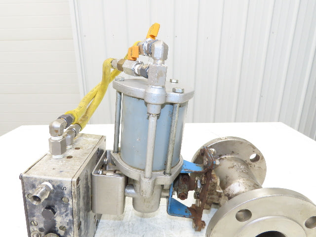 PMV P-2000 Electro-Pneumatic Valve Positioner with 2" ANSI Flange Ball Valve