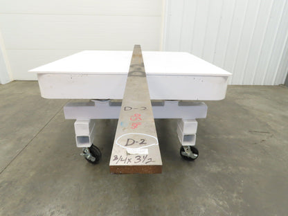 D2 Tool Steel Rectangle Bar 3/4"x 3-1/2" x 114" Oversize 95Lbs