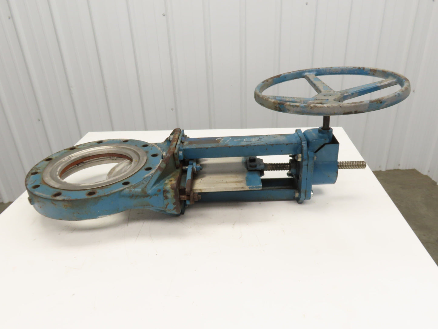 Dezurik 10" Knife Gate Valve 90 degree Crank Rising Stem **BAD SEAL**