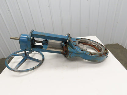 Dezurik 10" Knife Gate Valve 90 degree Crank Rising Stem **BAD SEAL**