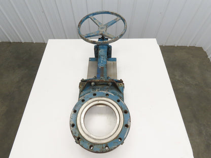 Dezurik 10" Knife Gate Valve 90 degree Crank Rising Stem **BAD SEAL**