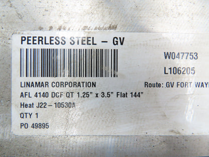 4140 Alloy Steel Rectangle Flat Bar 1-1/4" x 3-1/2"x 10' + 12'  Lot of 2pcs