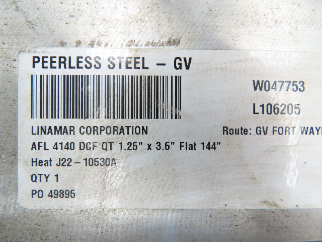 4140 Alloy Steel Rectangle Flat Bar 1-1/4" x 3-1/2"x 10' + 12'  Lot of 2pcs