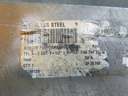 A2 Tool Steel Rectangle Flat Bar 1-1/2" x 3-1/2" x 91" Oversize 150Lbs