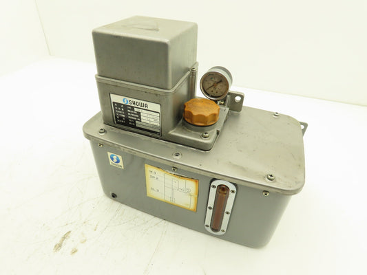 Showa LCB4 7864 Lubrication Oil Pump Machine Oiler 6L Steel Tank 0.1 L/Min 200V