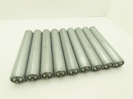 Rulmeca Galvanized Steel Metric Conveyor Roller 60mm Dia 368mm BF  Lot of 9