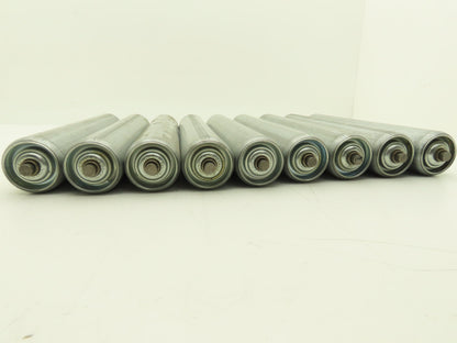 Rulmeca Galvanized Steel Metric Conveyor Roller 60mm Dia 368mm BF  Lot of 9