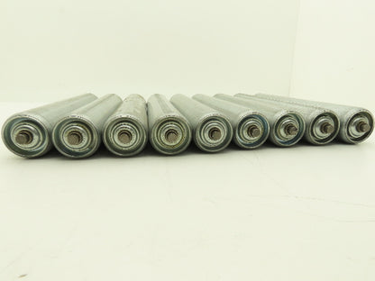 Rulmeca Galvanized Steel Metric Conveyor Roller 60mm Dia 368mm BF  Lot of 9