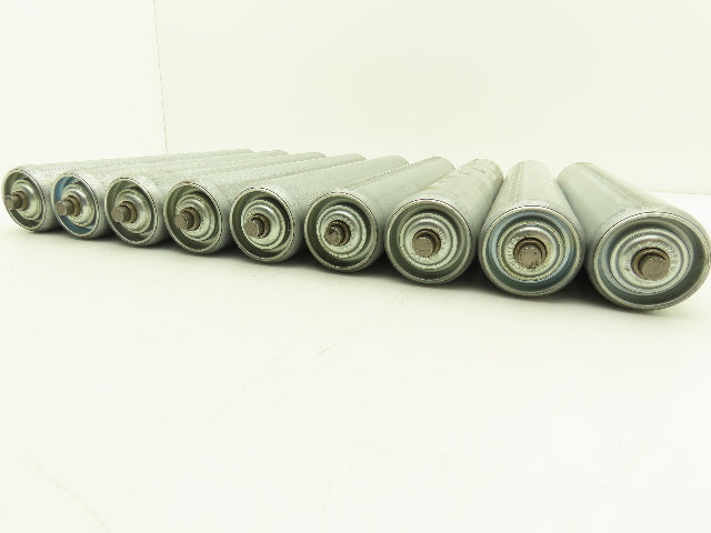 Rulmeca Galvanized Steel Metric Conveyor Roller 60mm Dia 368mm BF  Lot of 9