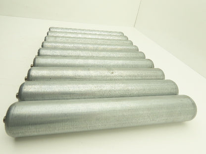 Rulmeca Galvanized Steel Metric Conveyor Roller 60mm Dia 368mm BF  Lot of 9