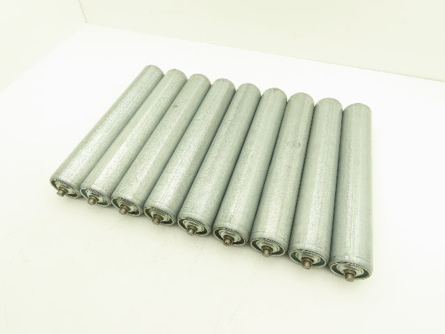 Rulmeca Galvanized Steel Metric Conveyor Roller 60mm Dia 368mm BF  Lot of 9