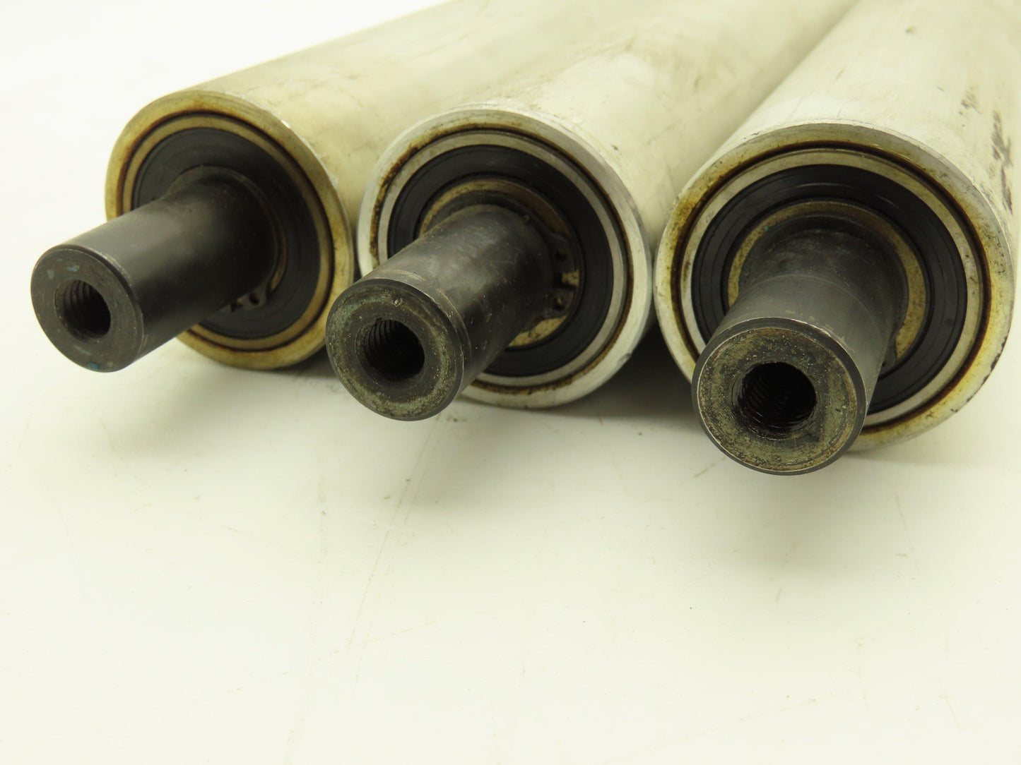 Aluminum Idler Conveyor Roller 1.9" Dia 49mm 18-7/8" Face 21-5/8"OAL  Lot of 3