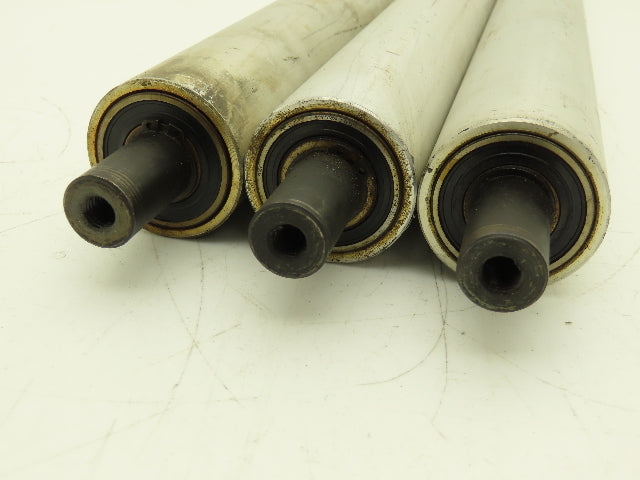 Aluminum Idler Conveyor Roller 1.9" Dia 49mm 18-7/8" Face 21-5/8"OAL  Lot of 3