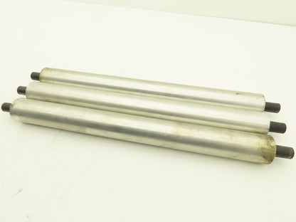 Aluminum Idler Conveyor Roller 1.9" Dia 49mm 18-7/8" Face 21-5/8"OAL  Lot of 3