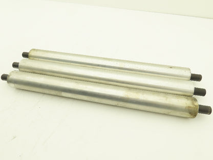 Aluminum Idler Conveyor Roller 1.9" Dia 49mm 18-7/8" Face 21-5/8"OAL  Lot of 3