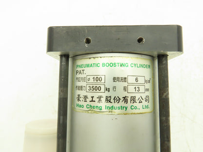 Hao Cheng Industry Pneumatic Boosting Cylinder 3500kg 100mm Bore 13mm Stroke