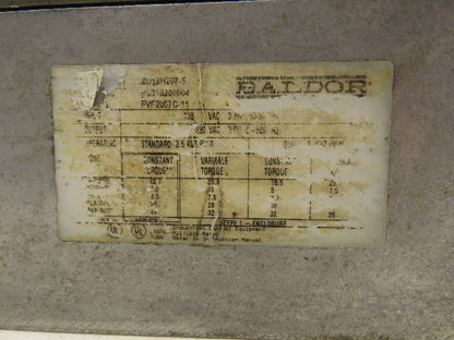 Baldor ZD18H207-E Vector VFD AC Drive 7.5Hp 230VAC 3Ph