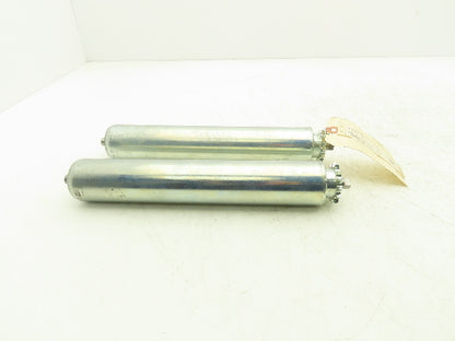 Rulmeca Sprocket Drive Steel Conveyor Roller 50mm Dia 300mm BF Lot of 2