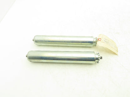 Rulmeca Sprocket Drive Steel Conveyor Roller 50mm Dia 300mm BF Lot of 2